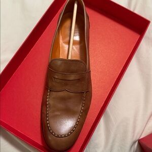 Carmina Shoemaker taupe leather women’s dress loafer